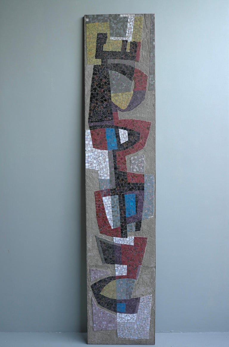 Large Wall-Mounted Sculpture Colored Stone in Concrete Mid-Century Modern, 1952 For Sale 11