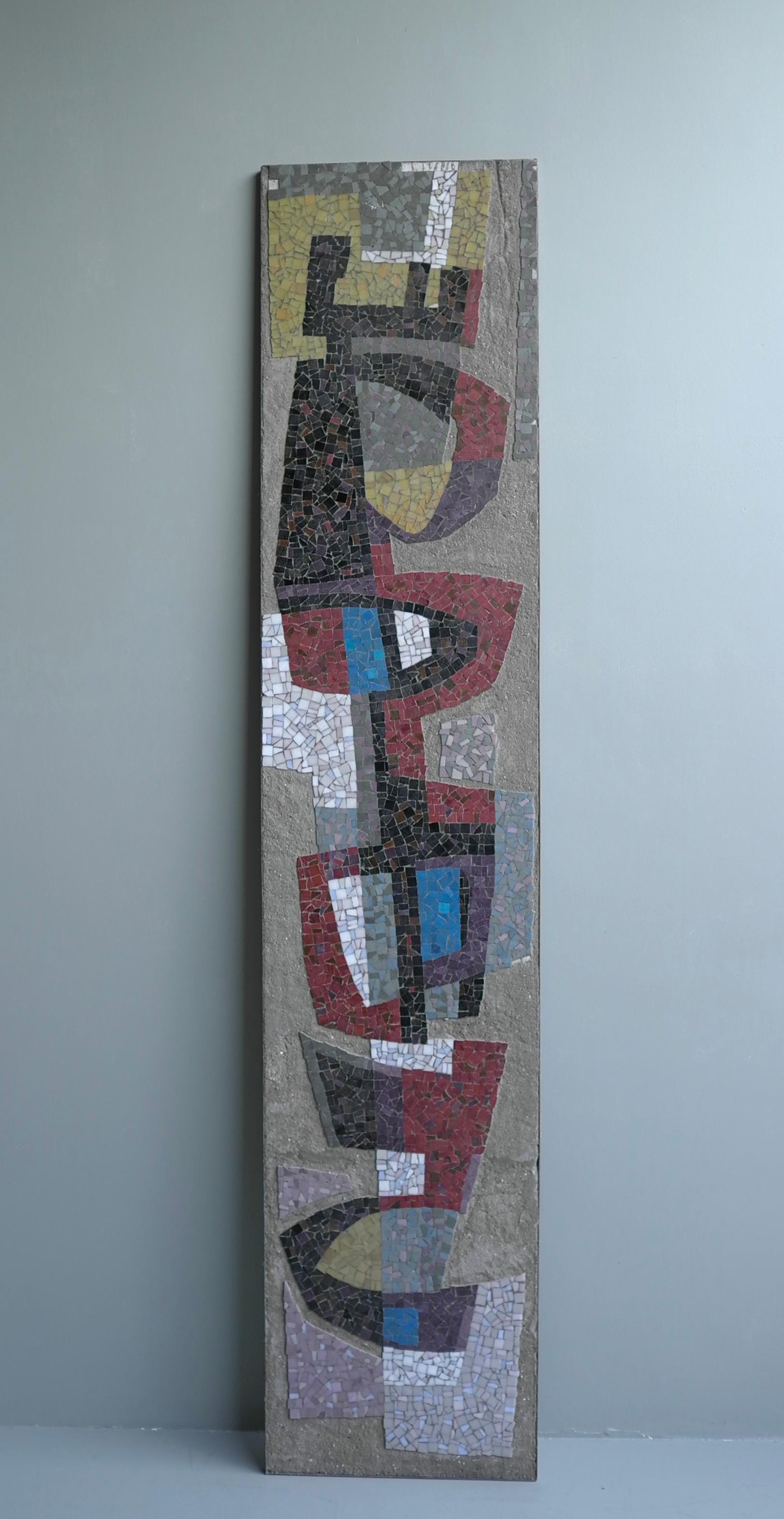 Dutch Large Wall-Mounted Sculpture Colored Stone in Concrete Mid-Century Modern, 1952 For Sale