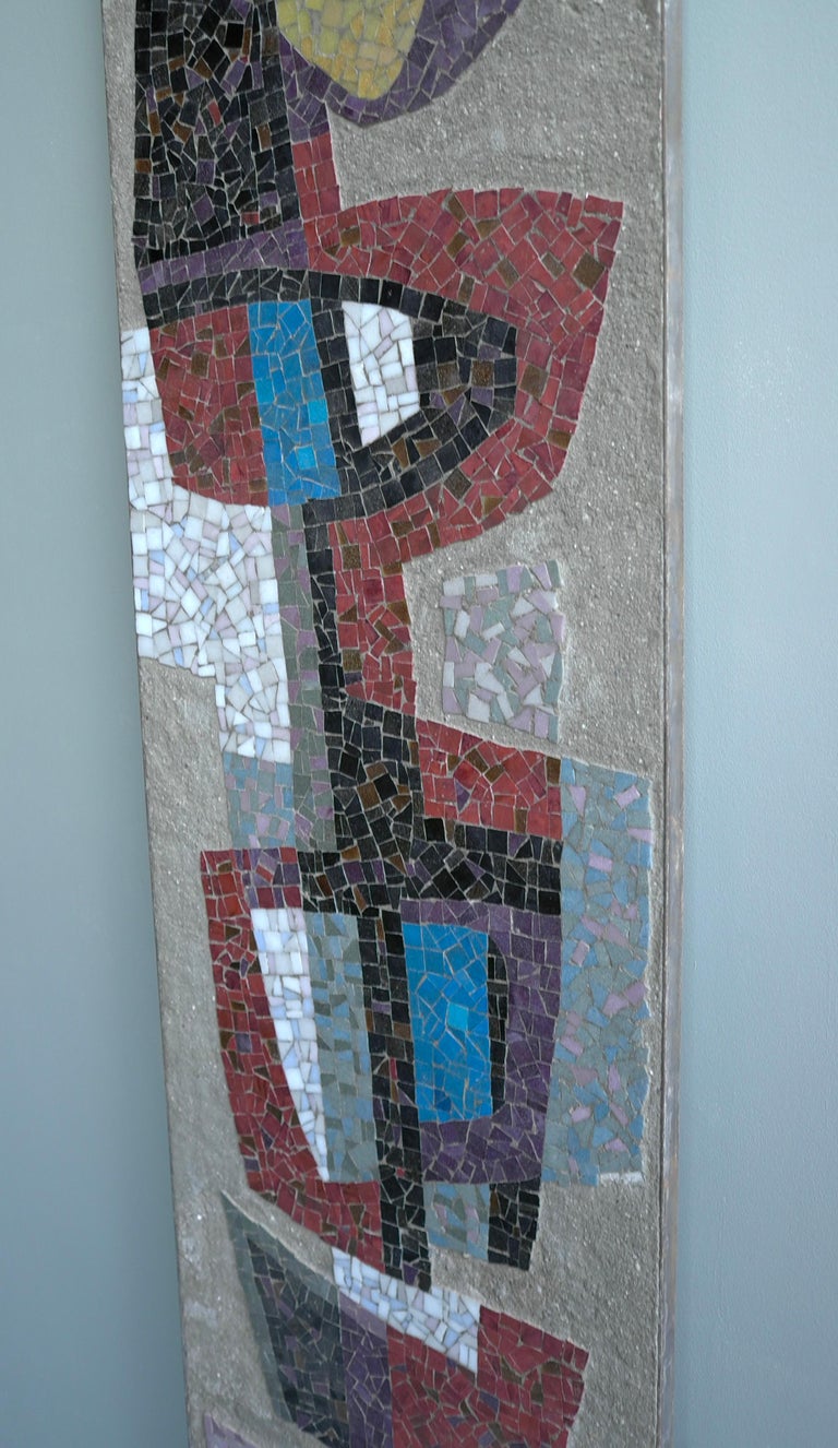 Large Wall-Mounted Sculpture Colored Stone in Concrete Mid-Century Modern, 1952 For Sale 2