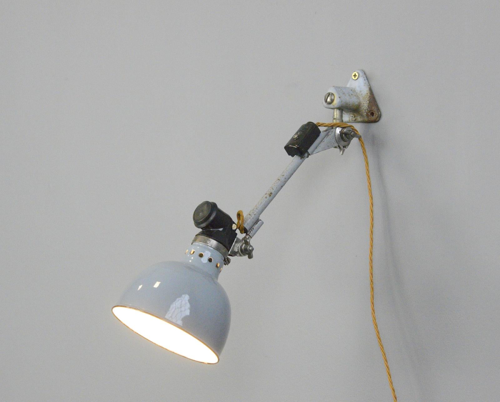 Large Wall Mounted Task Lamp by Rademacher circa 1930s 3