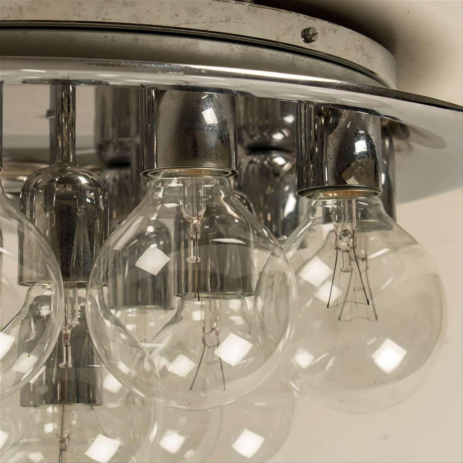 Gran Lámpara de Pared o Techo de estilo Bastón, años 70 Cromo en venta