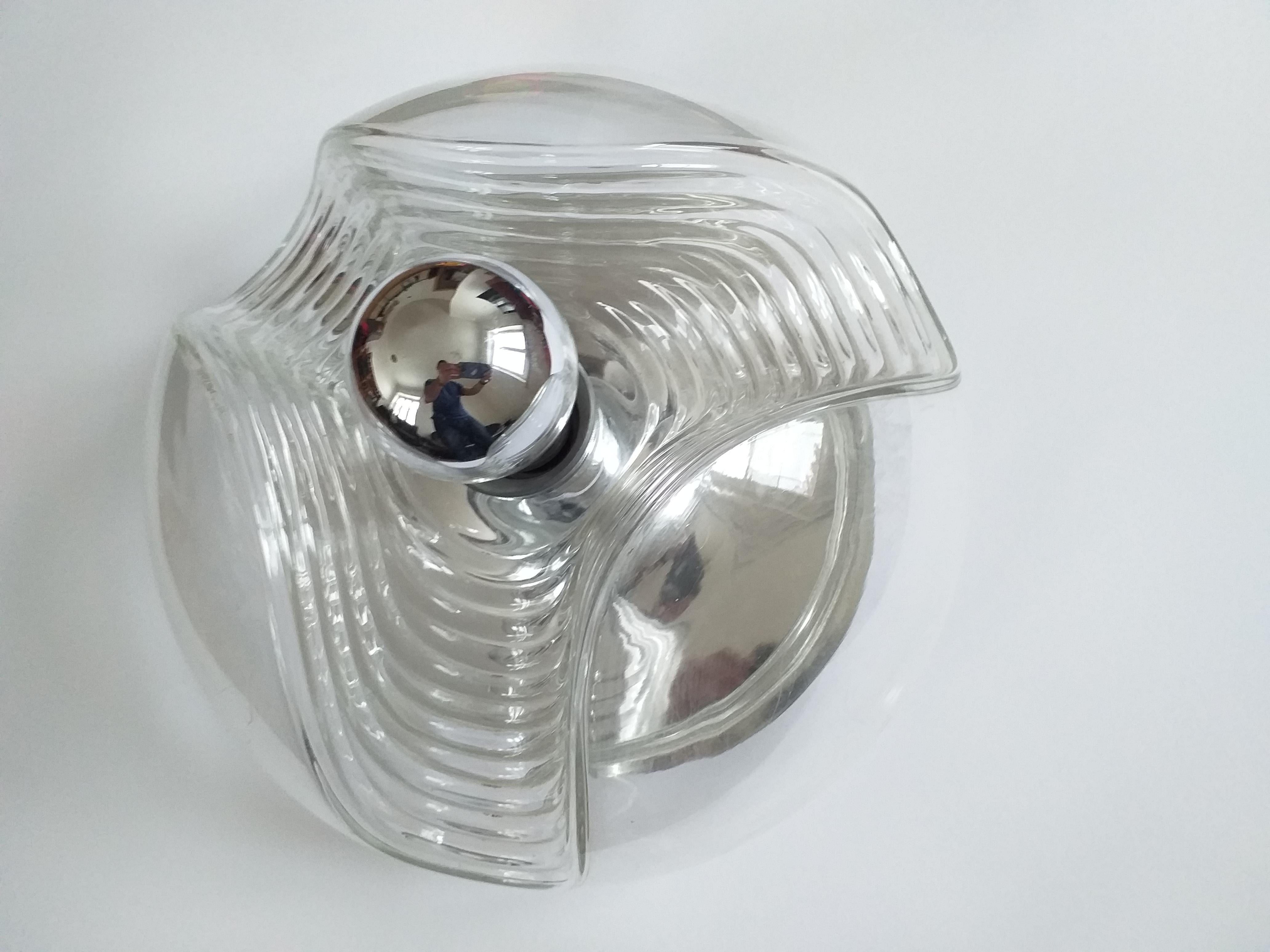 Mid-Century Modern Large Wall or Ceiling Light Biomorphic Peill & Putzler, Koch & Lowy, 1970s