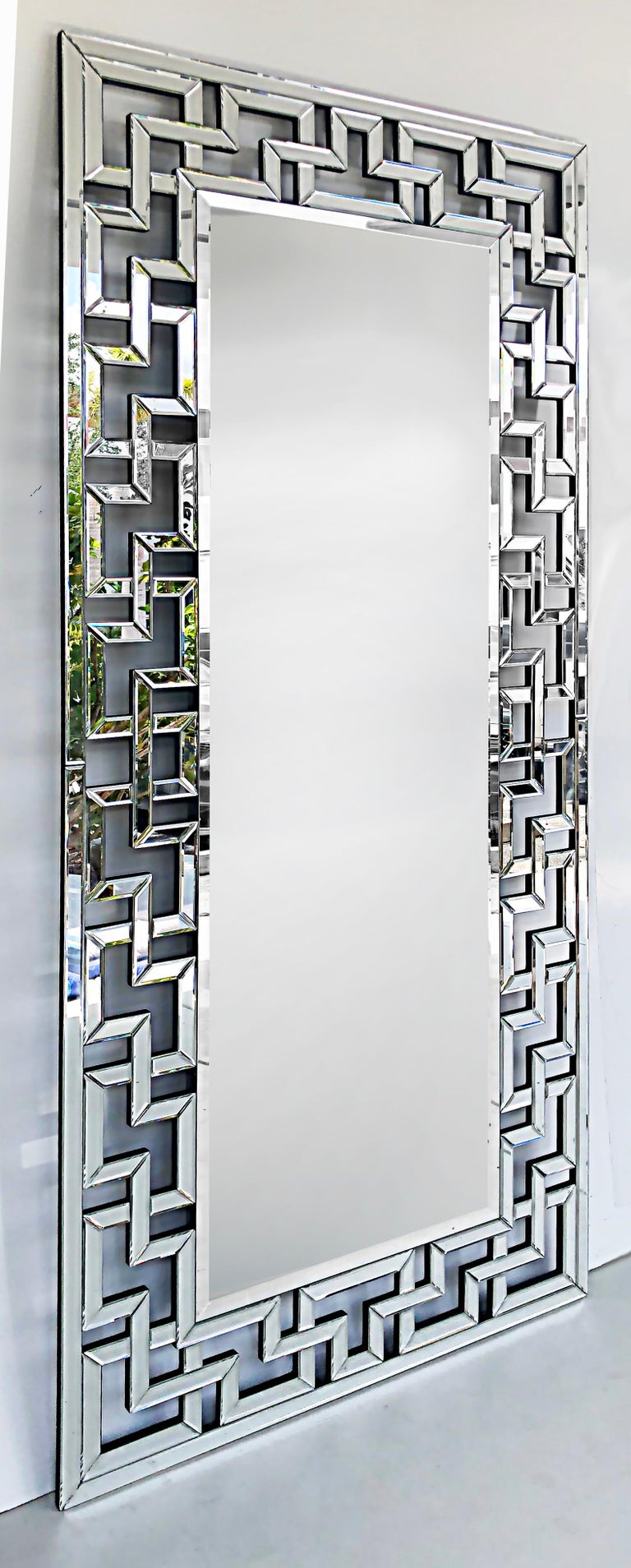 Large Wall or FullLength Floor Mirror with Beveled Articulated Frame
