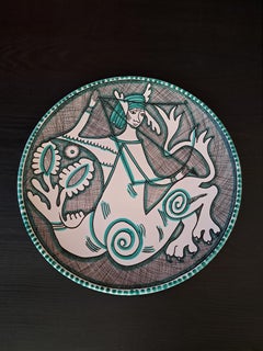 Large Wall Plate / Centerpiece Ceramic, 1970, Italy