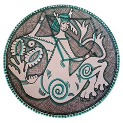 Large Wall Plate / Centerpiece Ceramic, 1970, Italy