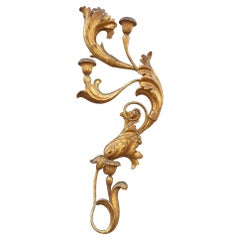 Large Wall Sconce in Carved Golden Wood, Tuscany Xixth Century