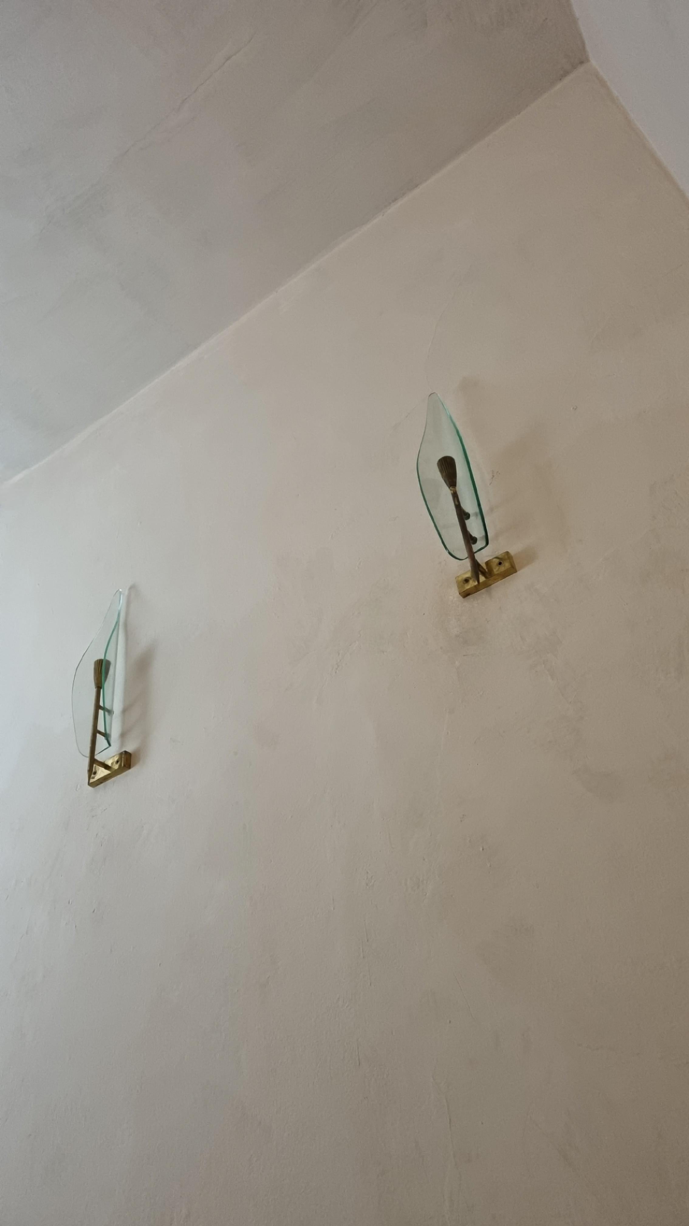 Italian Large wall sconces designed and produced by Cristal Art, 1950 in vendita