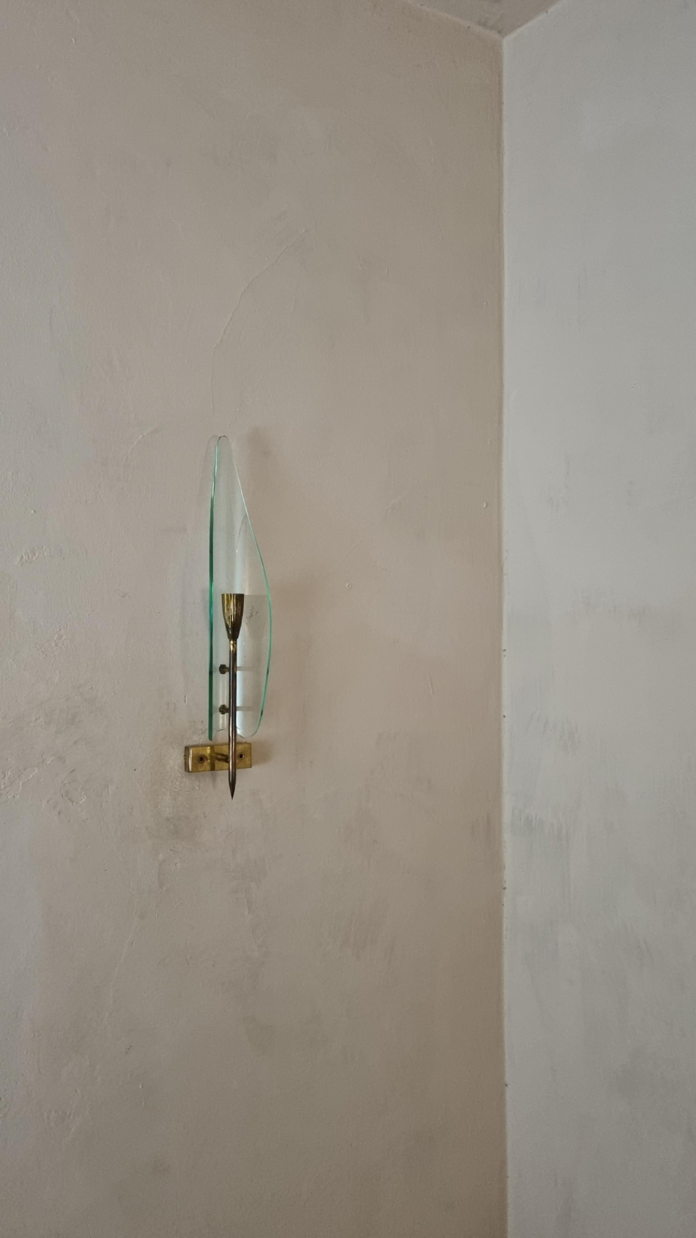 Mid-20th Century Large wall sconces designed and produced by Cristal Art, 1950 in vendita