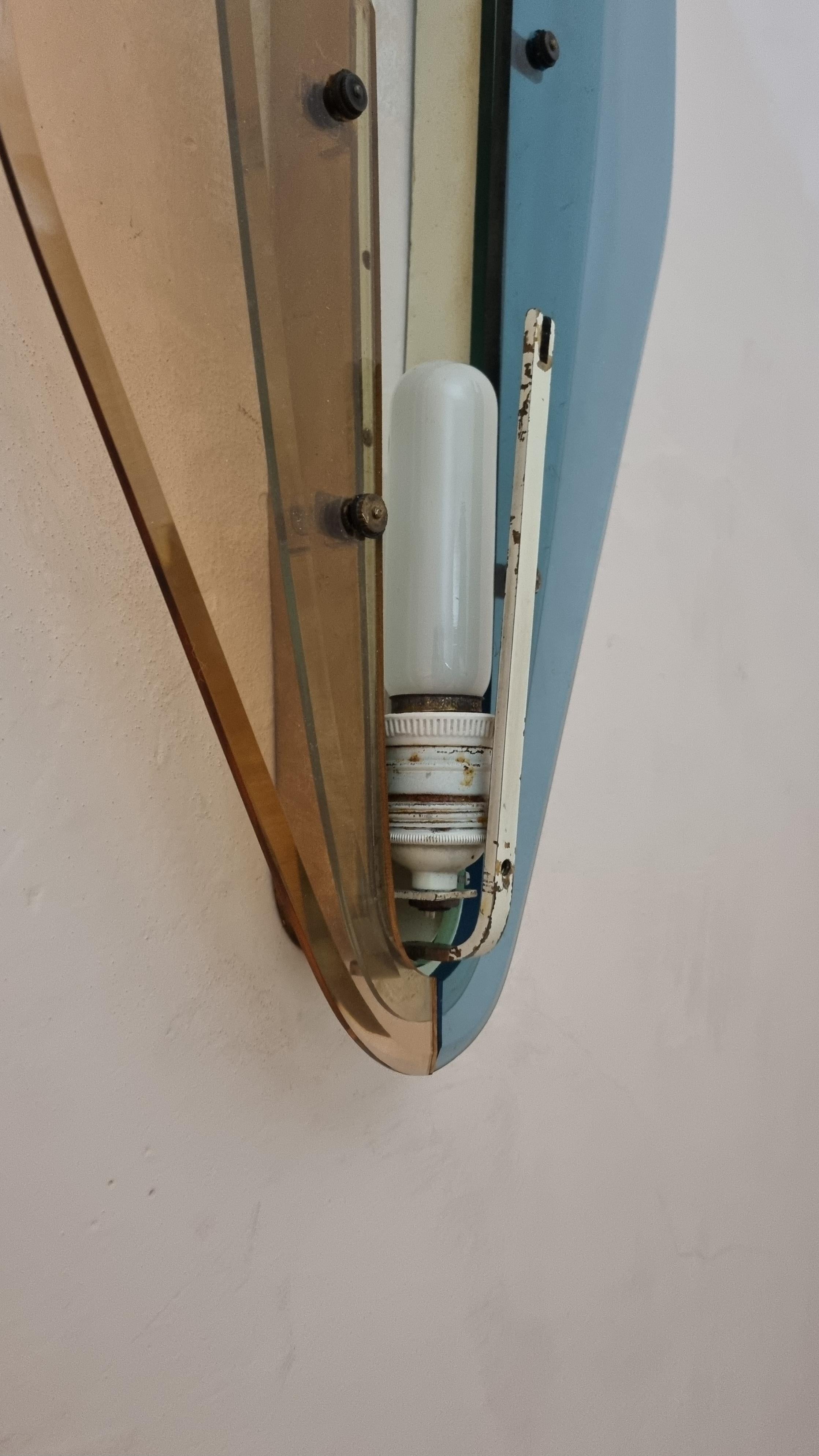 Large wall sconces designed by Max Ingrand for Fontana Arte 1955 in vendita 6