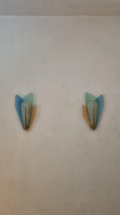 Large wall sconces designed by Max Ingrand for Fontana Arte 1955