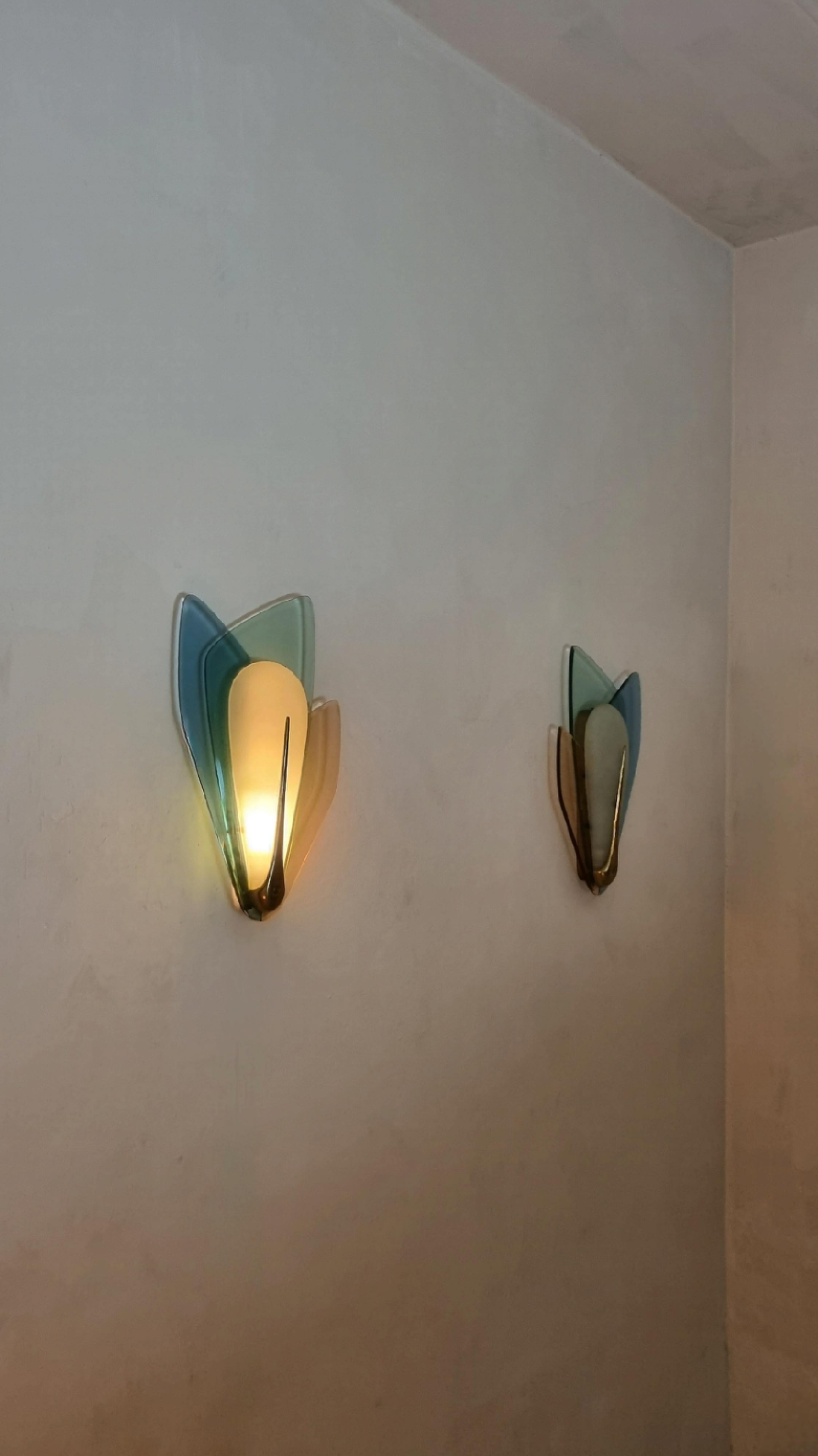 Italian Large wall sconces designed by Max Ingrand for Fontana Arte 1955 in vendita