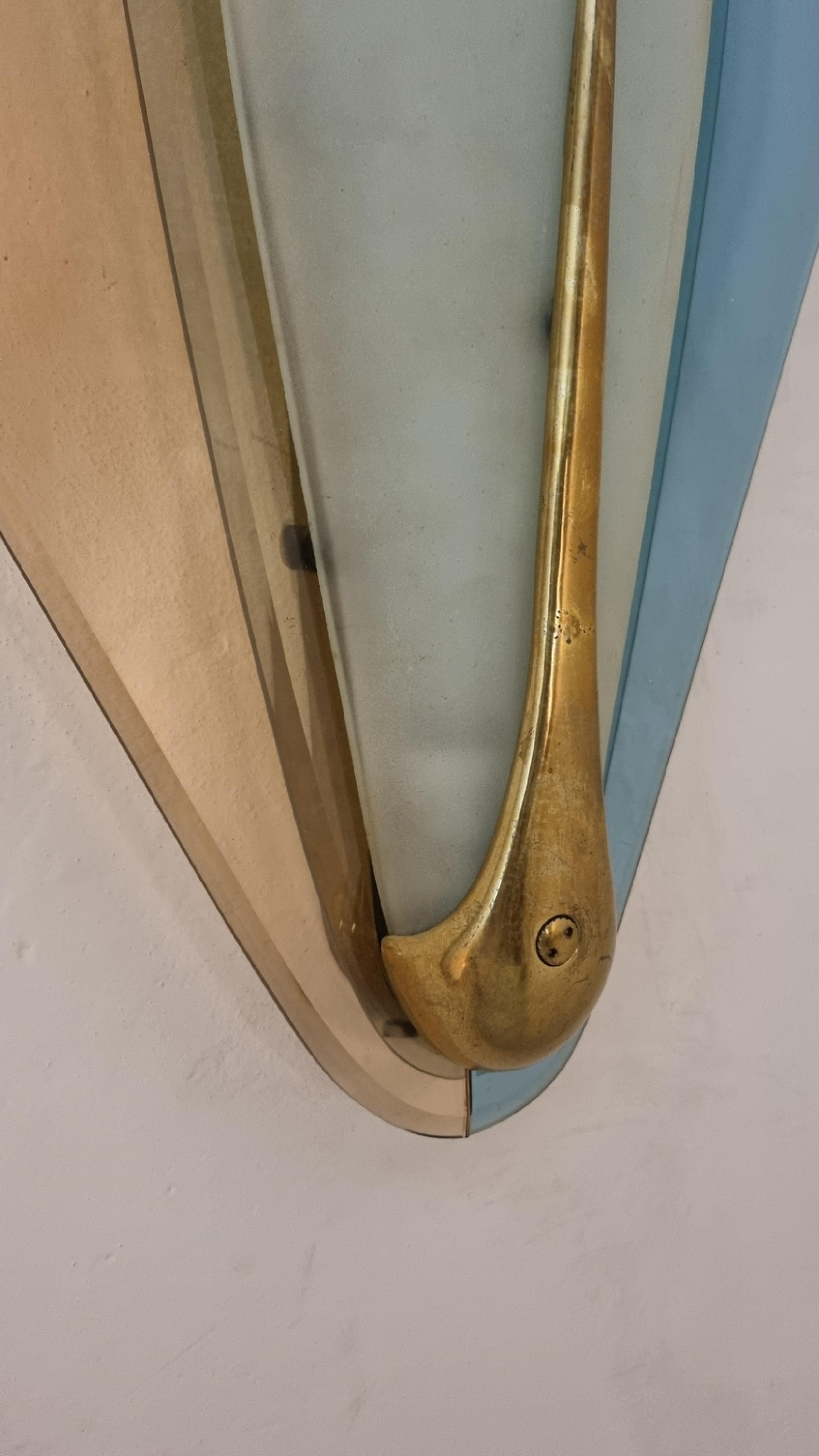 Ottone Large wall sconces designed by Max Ingrand for Fontana Arte 1955 in vendita