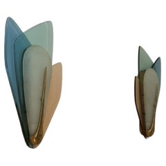 Large wall sconces designed by Max Ingrand for Fontana Arte 1955