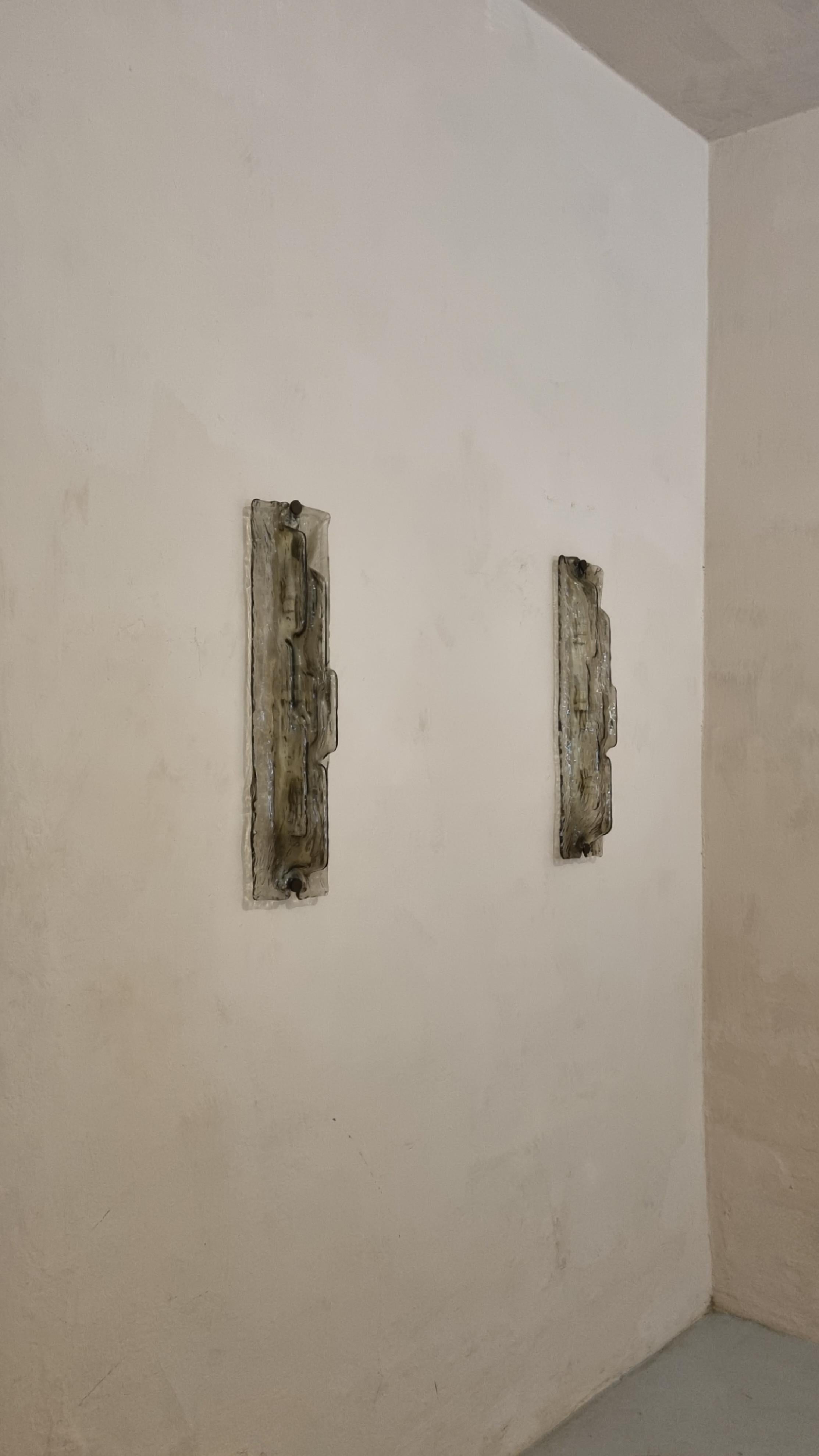 Mid-Century Modern Large wall sconces designed by Toni Zuccheri for Venini 1960 For Sale
