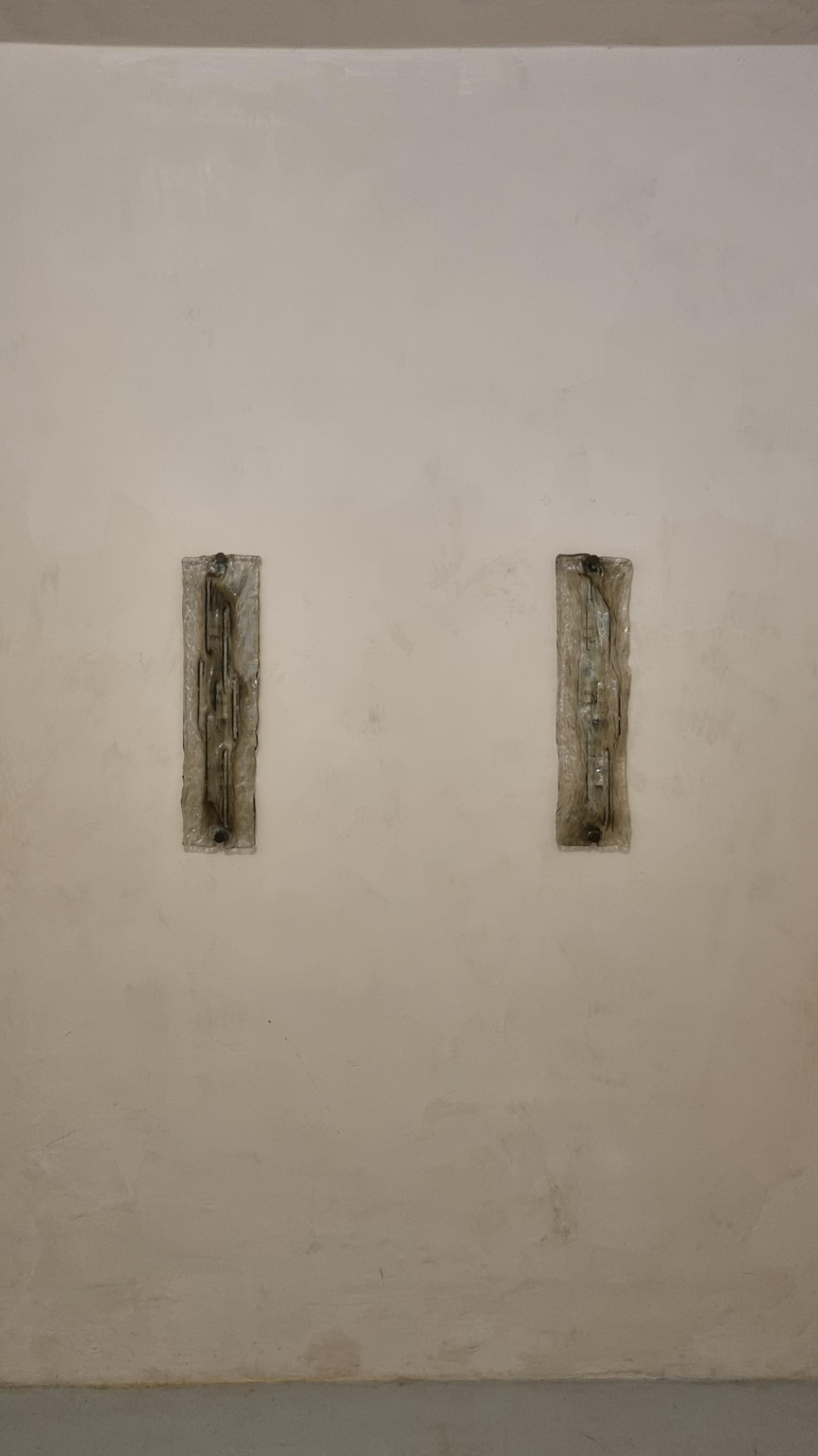 Italian Large wall sconces designed by Toni Zuccheri for Venini 1960 For Sale