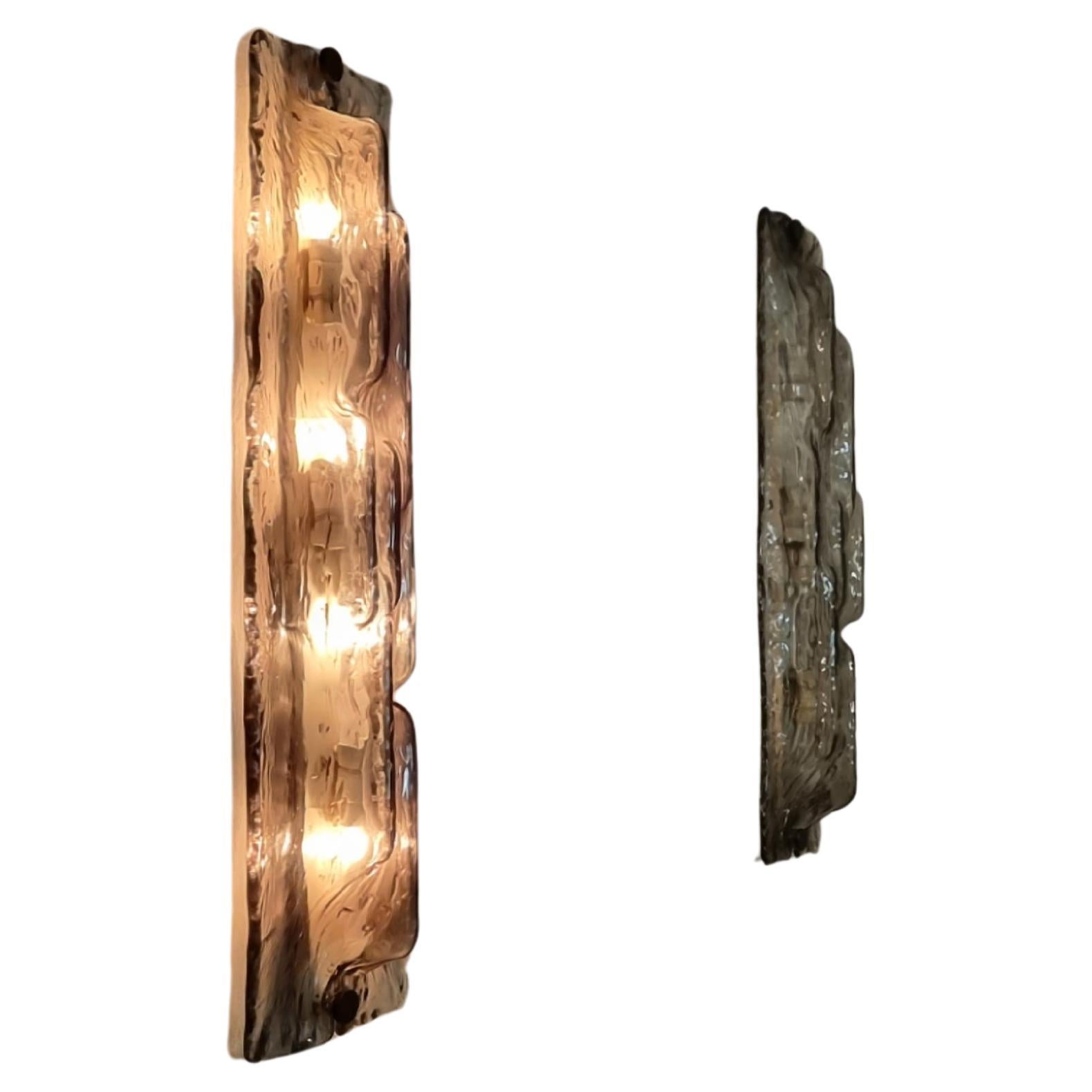 Large wall sconces designed by Toni Zuccheri for Venini 1960