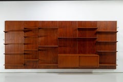 Large Wall Unit / Bookcase by Finn Juhl BO71 for Bovirke, Denmark, Teak Brass