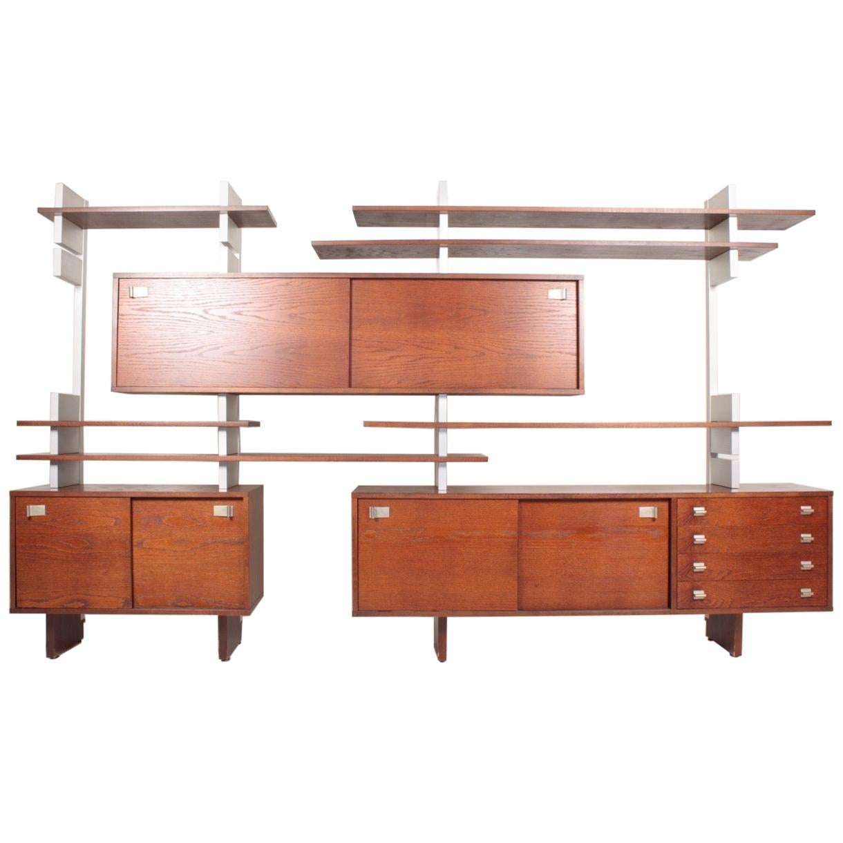 Large Wall Unit in Oak, Made in Denmark, 1970s