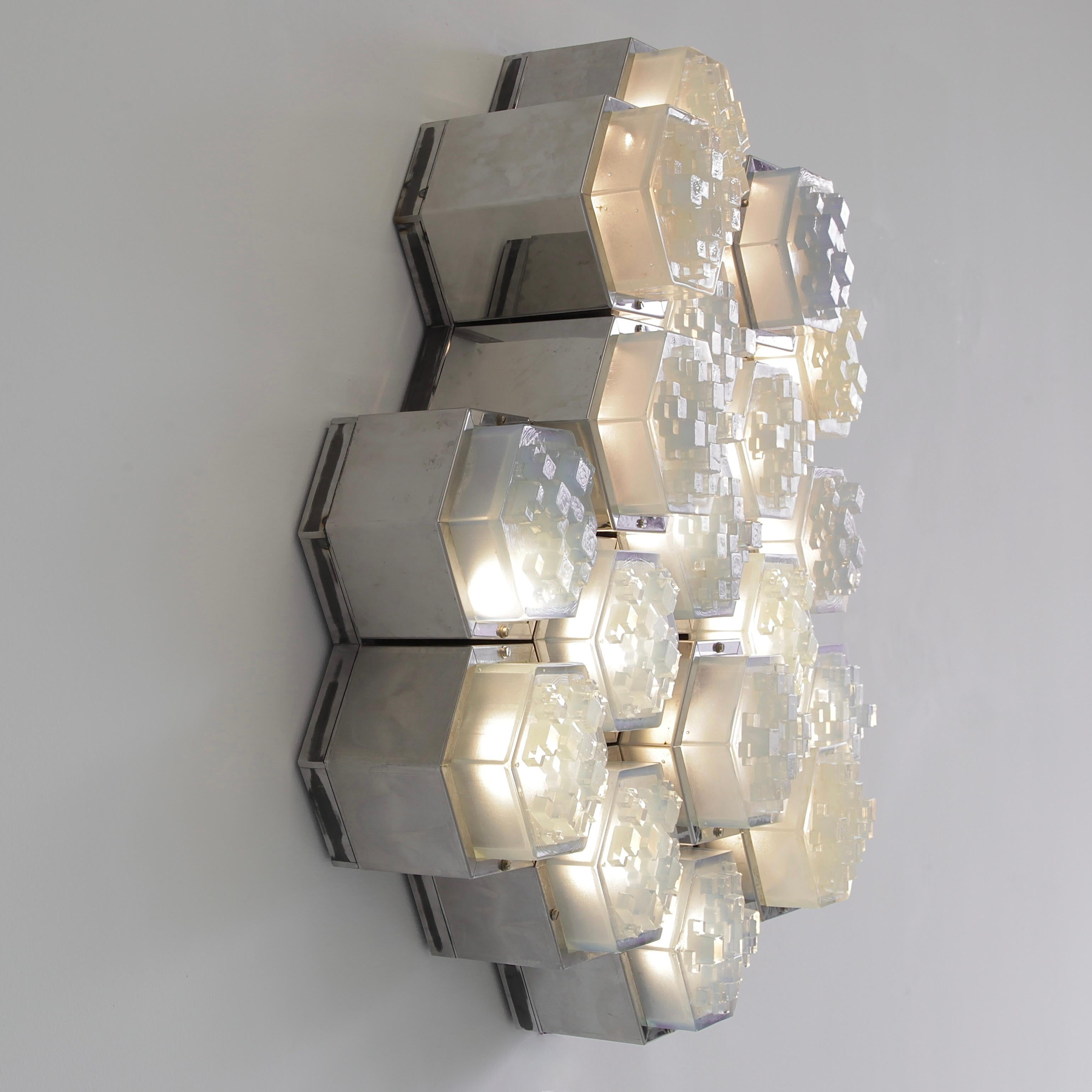 Large Walll Light Designed by Albano Poli, Italy, Poliarte Verona, 1970s, Large In Good Condition For Sale In Berlin, Berlin
