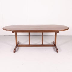 Large Walnut 19th Century French Oval Vendange Table or Wine Tasting Table