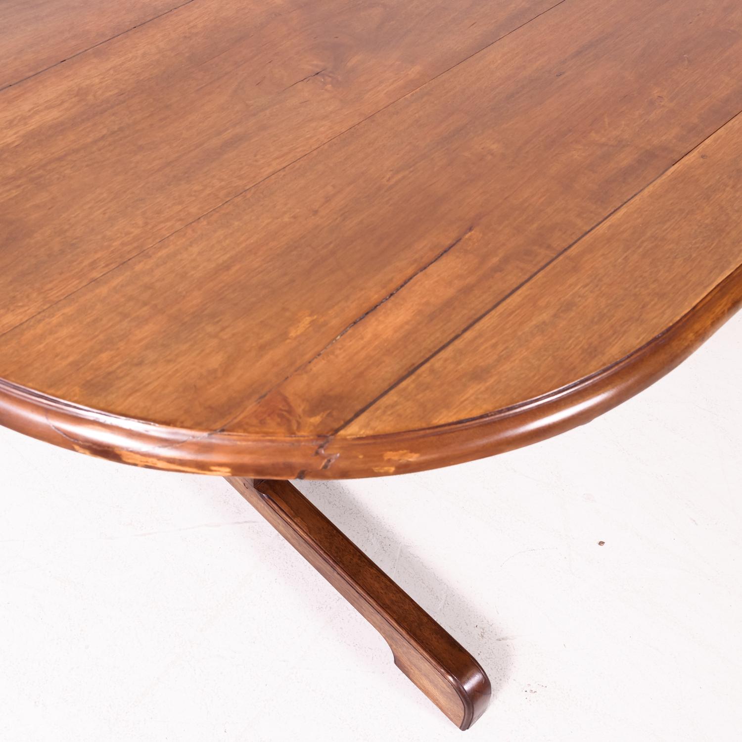 Large Walnut 19th Century French Oval Vendange Table or Wine Tasting Table 3