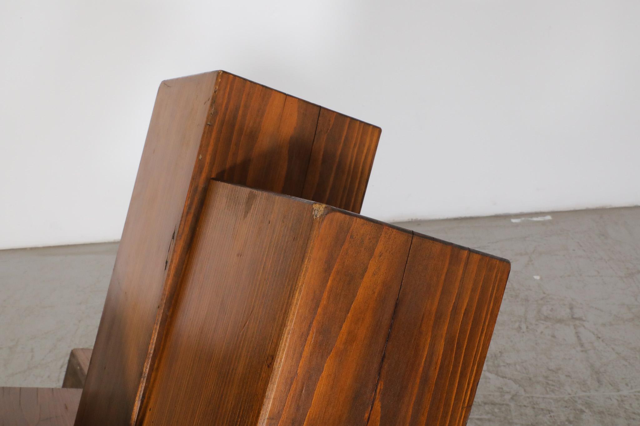 Large Walnut Abstract Cubist Sculpture, France, 1960's For Sale 6