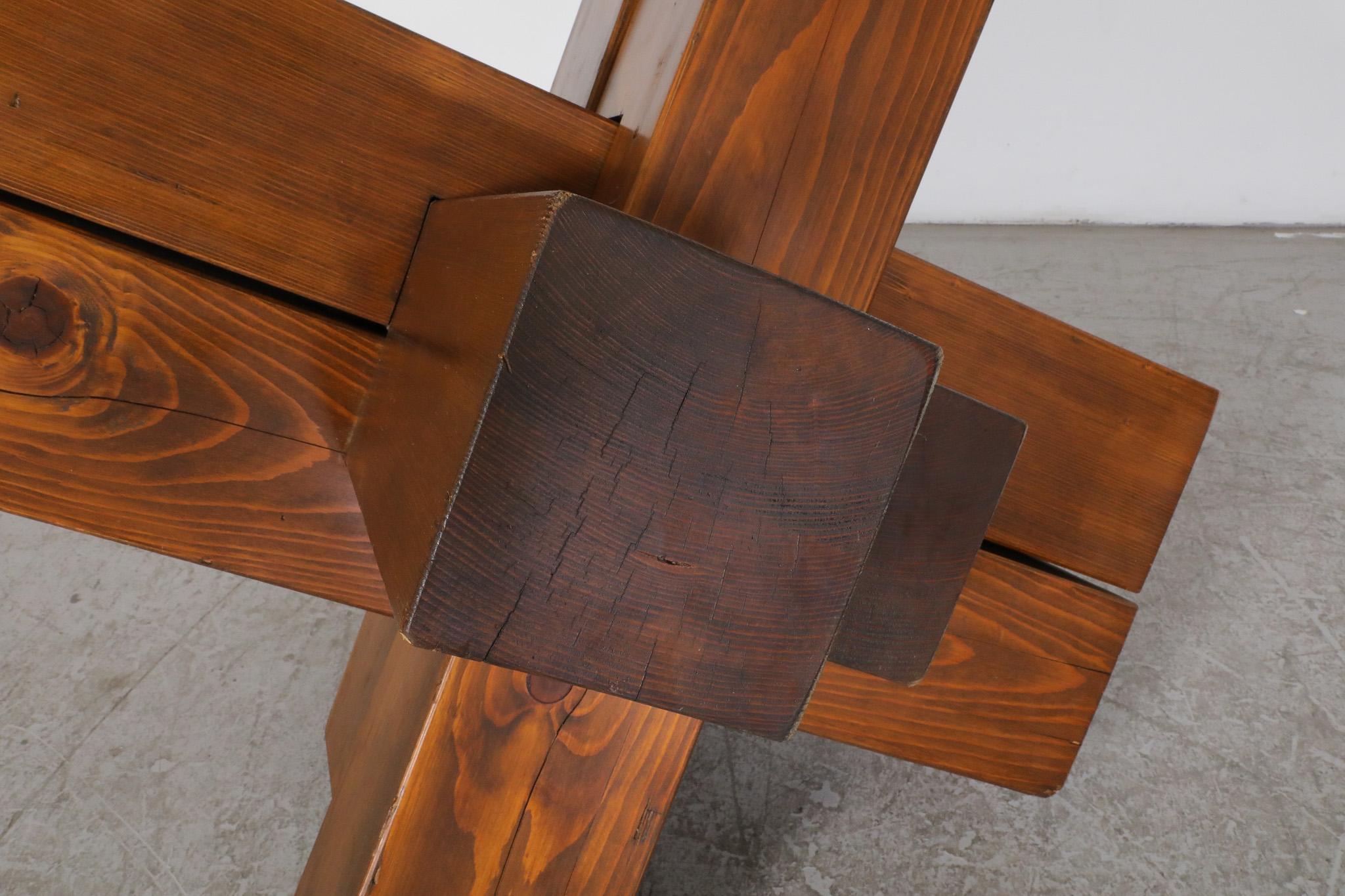 Large Walnut Abstract Cubist Sculpture, France, 1960's For Sale 7