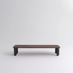 Large Walnut and Black Marble "Sunday" Coffee Table, Jean-Baptiste Souletie