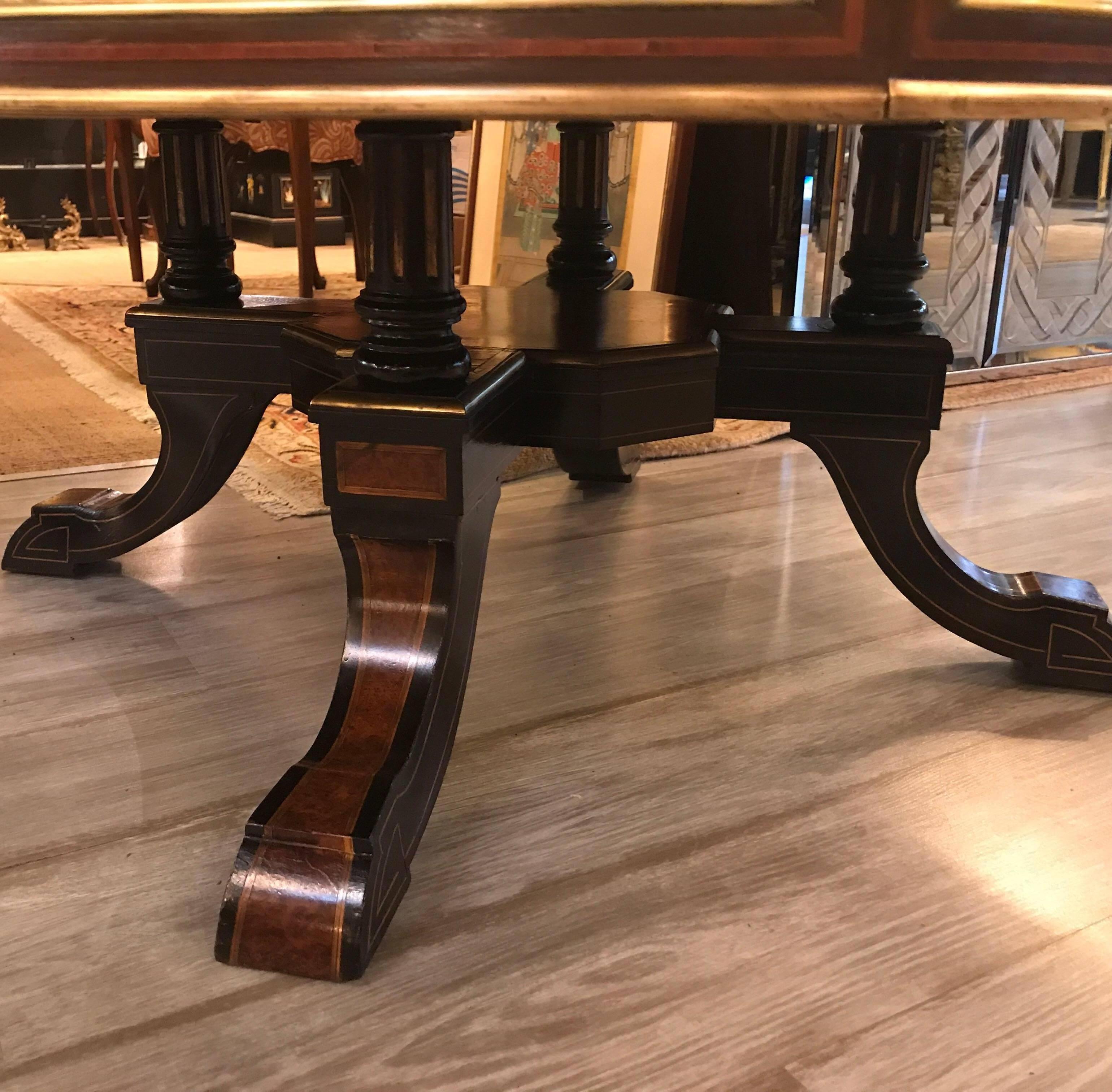 Large Napoleon III Walnut and Rosewood Cocktail Coffee Table 2