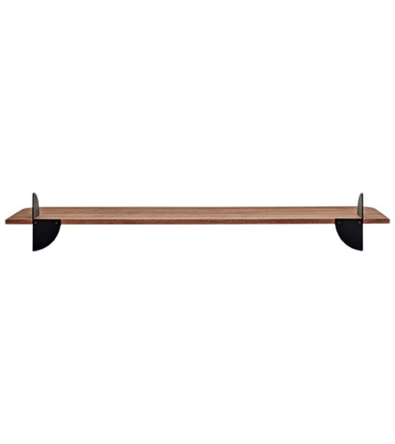 Large Walnut and Steel Minimalist Shelf In New Condition For Sale In Geneve, CH