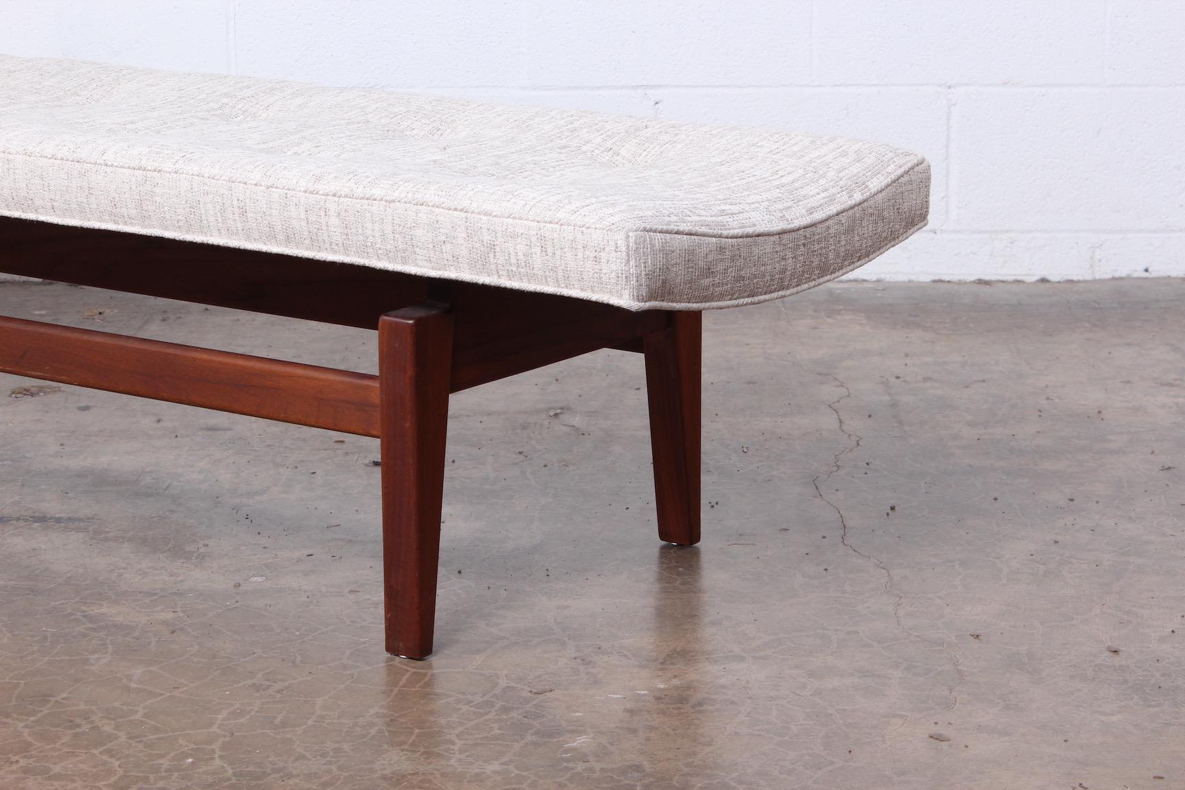 Large Walnut Bench by Jens Risom In Excellent Condition In Dallas, TX