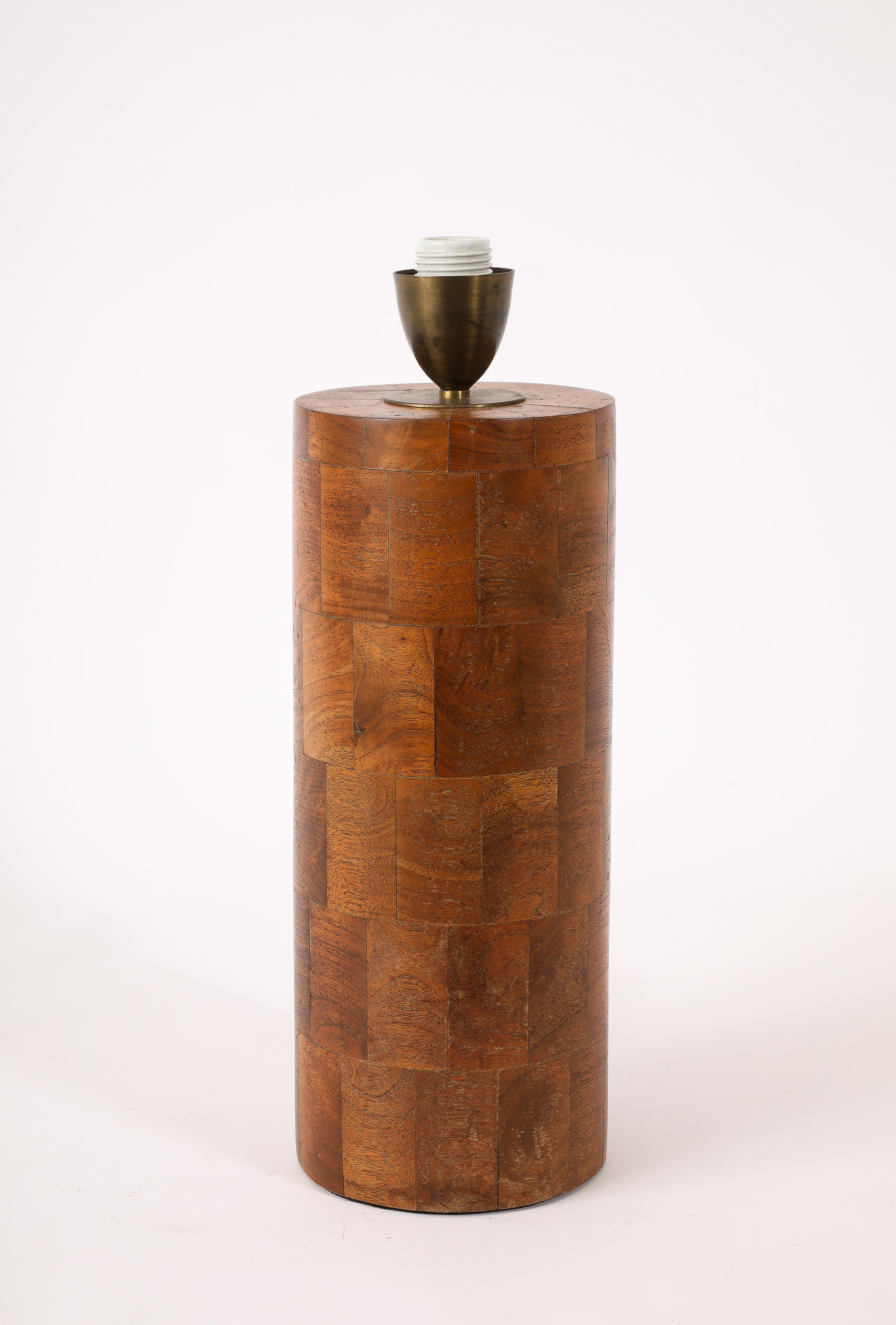 Large Walnut “blocks” Lamp, USA 1950's For Sale 3