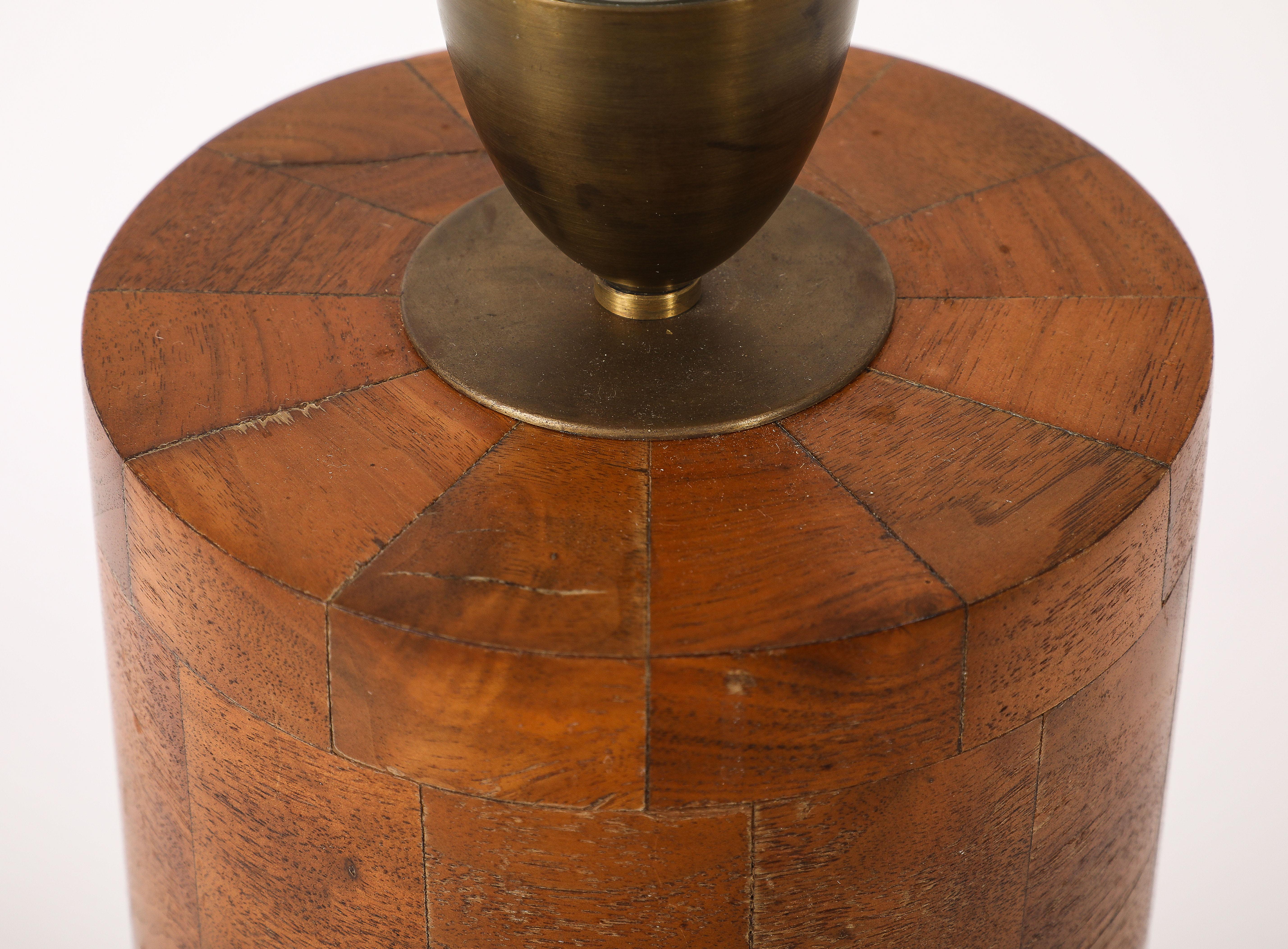 Large Walnut “blocks” Lamp, USA 1950's For Sale 4