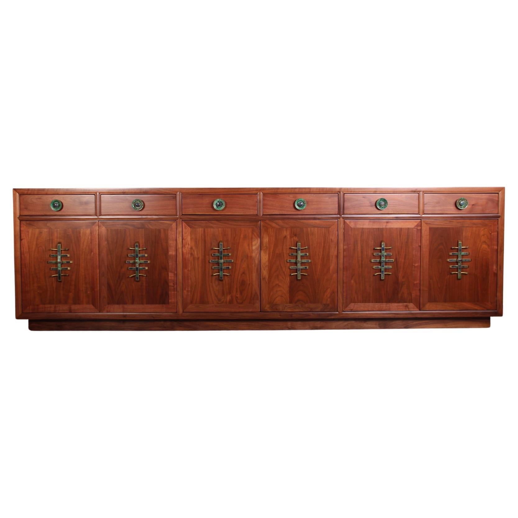 Large Walnut Cabinet with Los Castillo Hardware