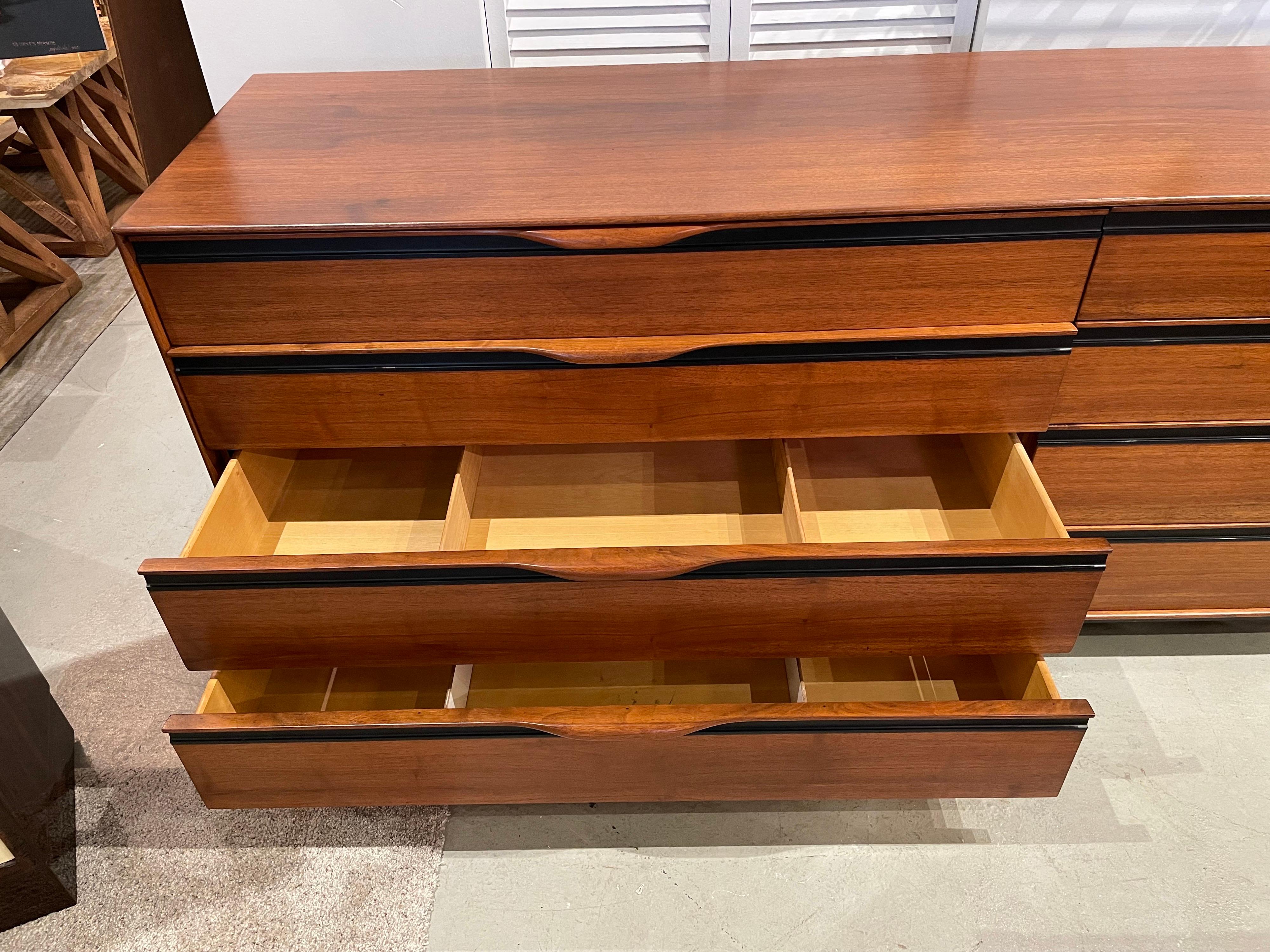 Mid-20th Century Large Walnut Dresser by John Kapel for Glenn of California