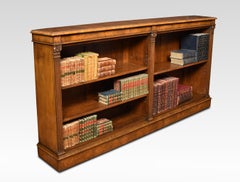 Large Walnut Dwarf Open Bookcase