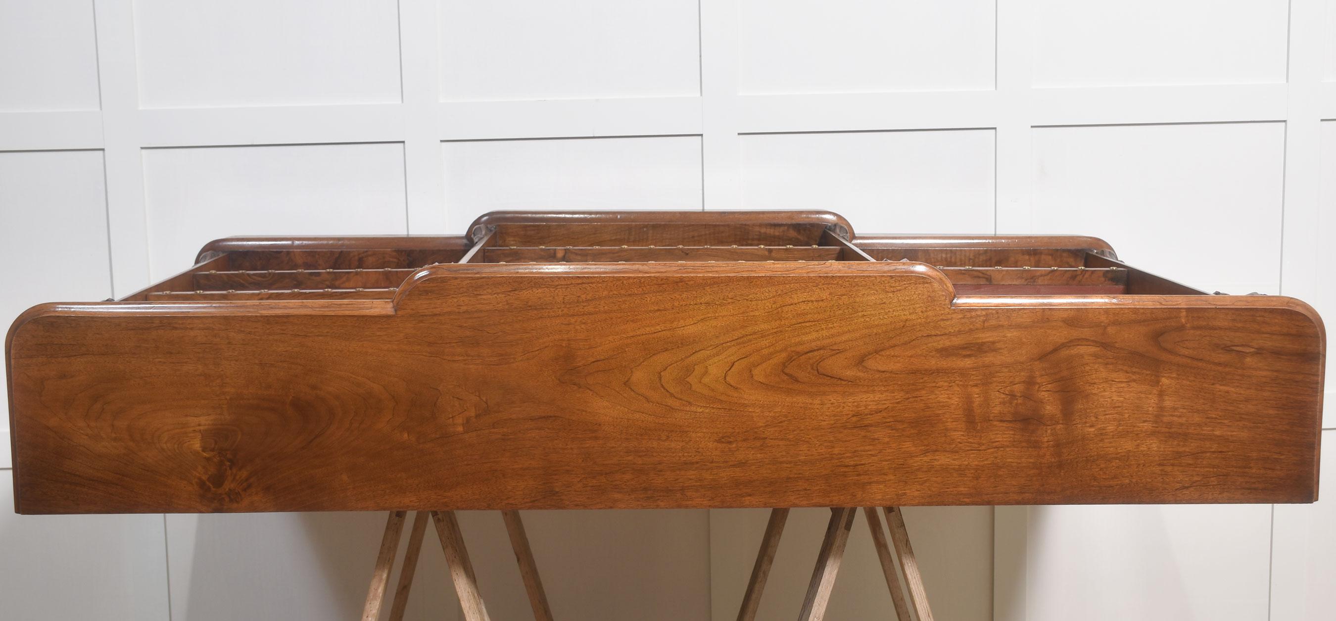 Large walnut dwarf open bookcase For Sale 3