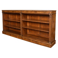 Large Walnut Dwarf Open Bookcase