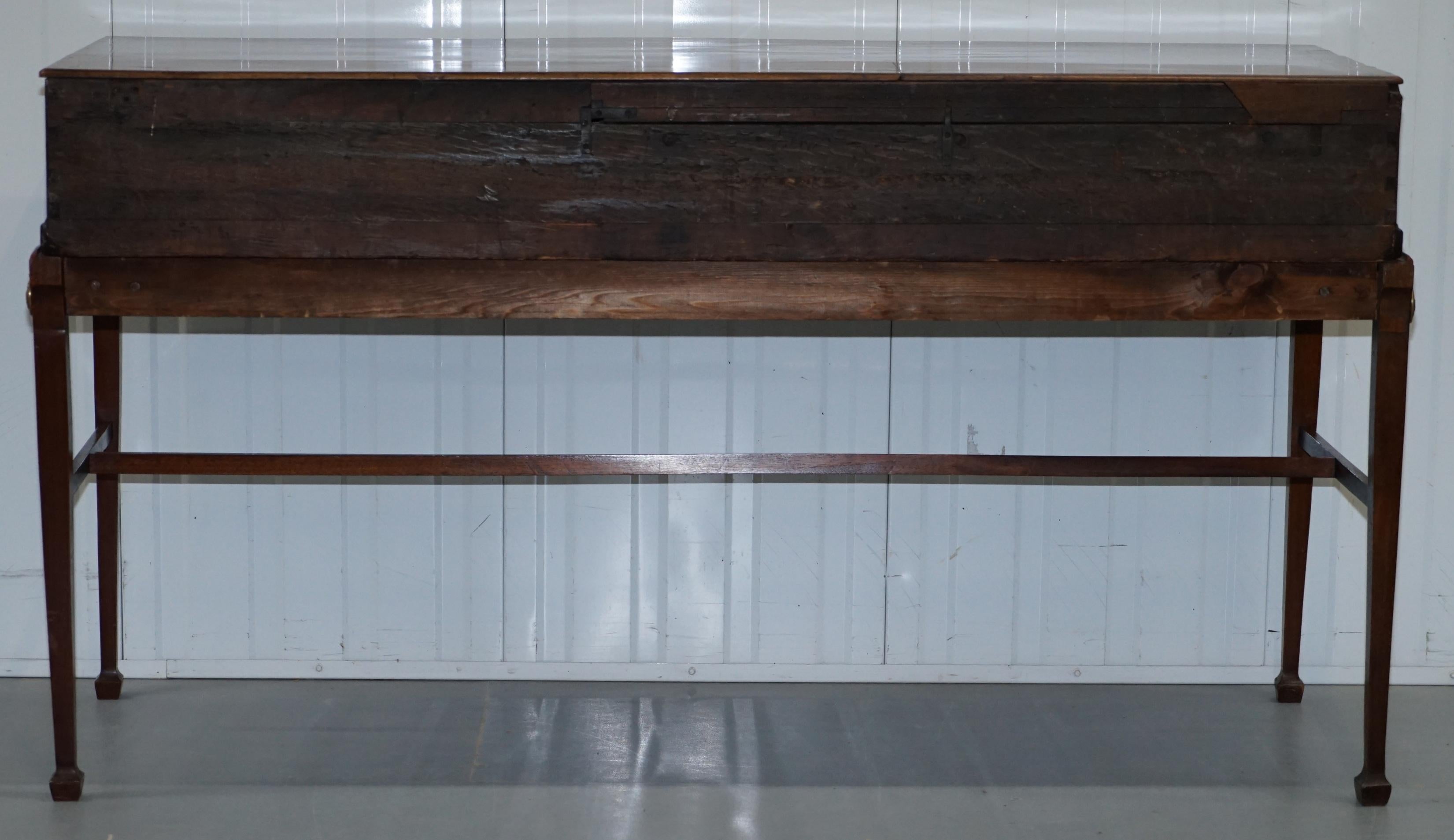 Large Walnut Georgian Sideboard Drawers on Stand Amazing Inlaid Timber Patina 9