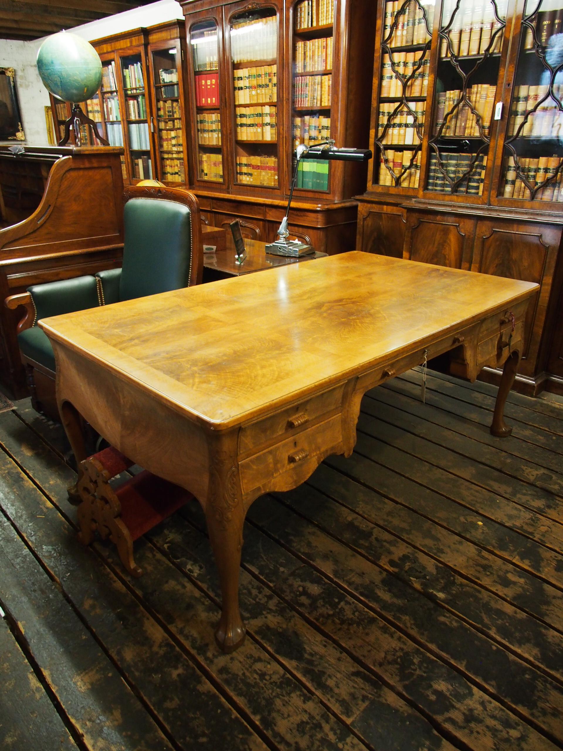 Large Walnut Partners Desk by Whytock and Reid, Edinburgh For Sale 1