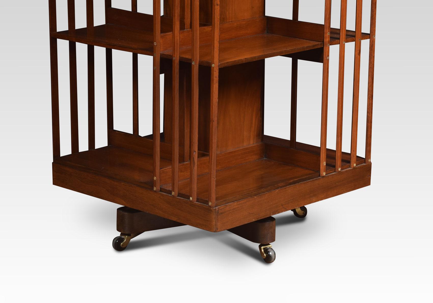 British Large Walnut Revolving Bookcase