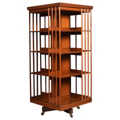 Large Walnut Revolving Bookcase