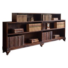 Large Walnut Stepped Open Bookcase