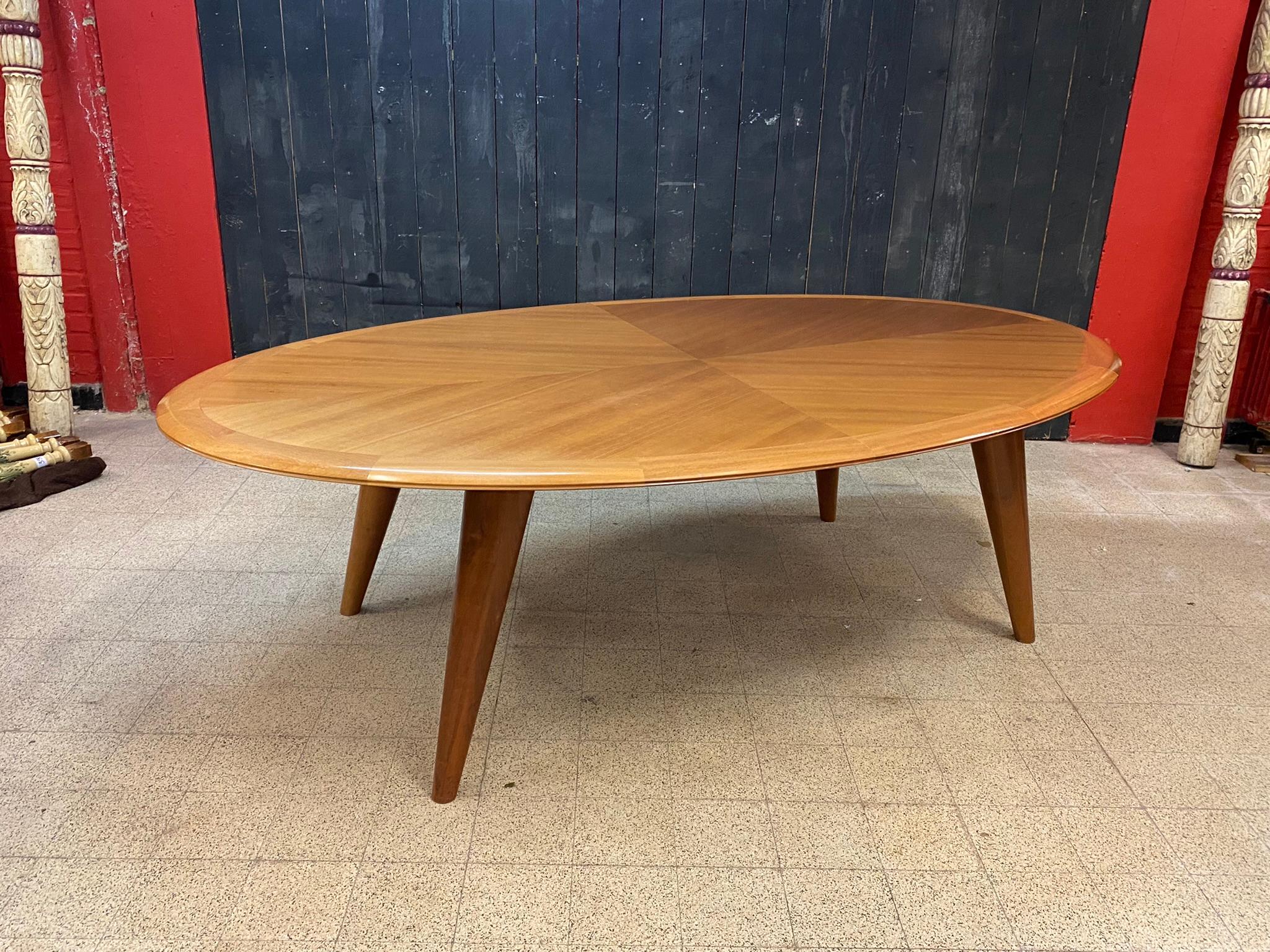 European large walnut table circa 1960 , For Sale