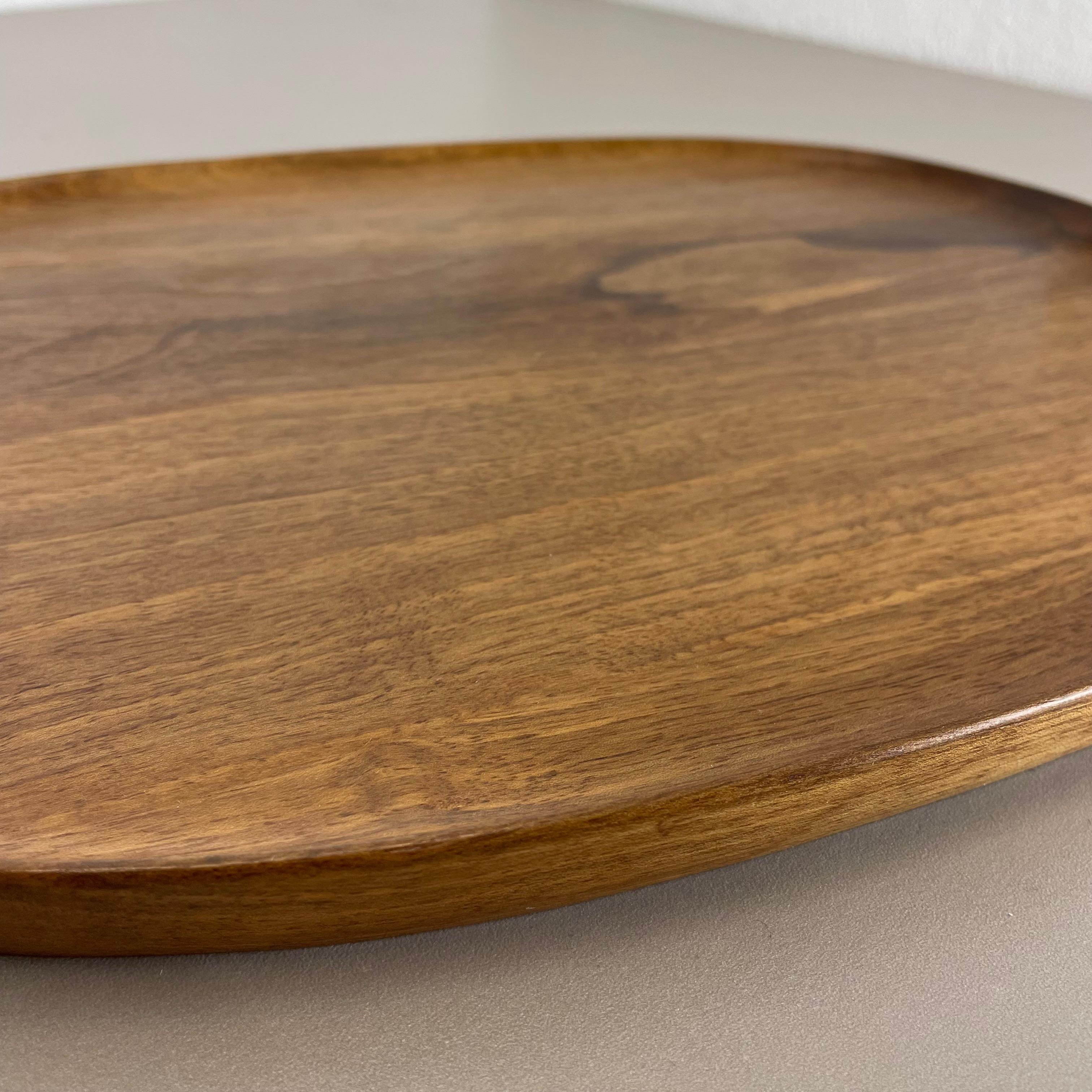 Large Walnut Tray Plate Element with Brass Handle by Carl Auböck, Austria, 1950s 9