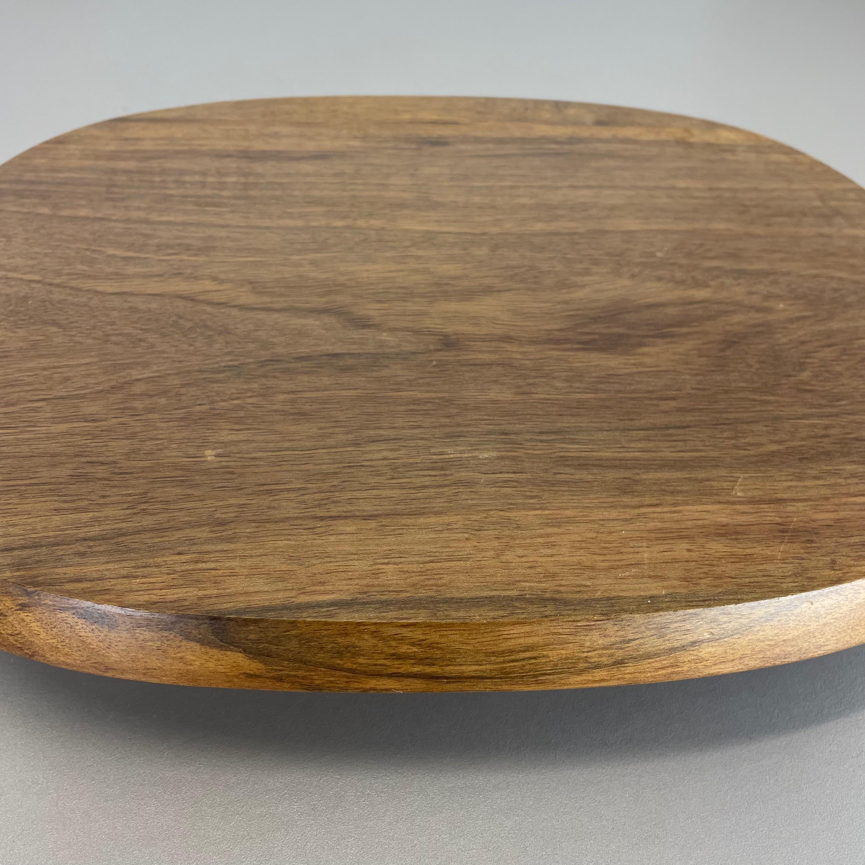 Large Walnut Tray Plate Element with Brass Handle by Carl Auböck, Austria, 1950s 12