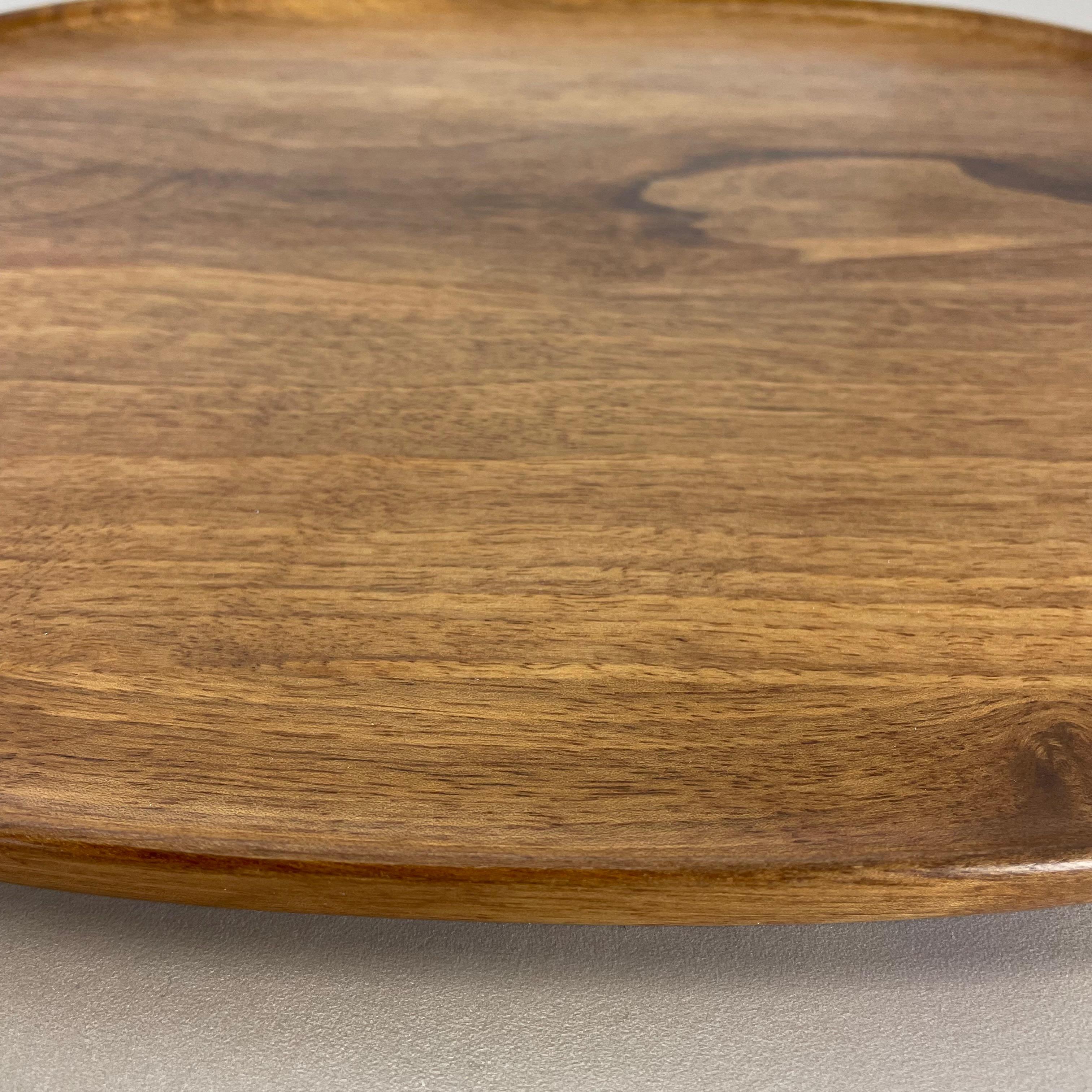 Large Walnut Tray Plate Element with Brass Handle by Carl Auböck, Austria, 1950s 3