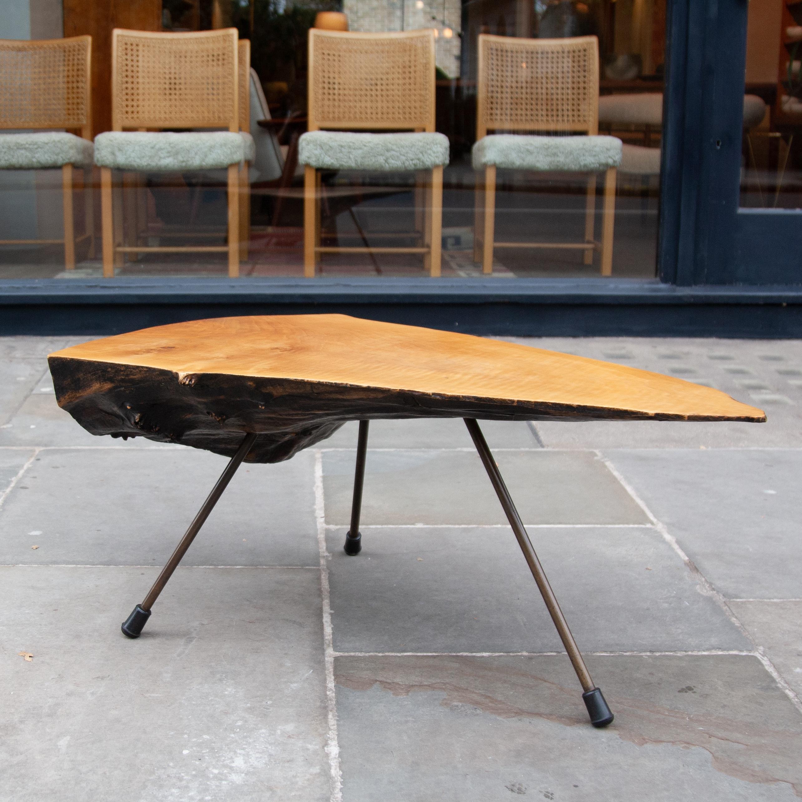 Large Walnut Tree Trunk Table, Carl Auböck 1940s In Good Condition For Sale In London, GB