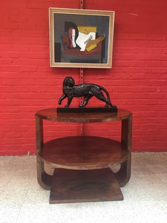 Large Walnut Veneer Gueridon circa 1930 Varnish to Redo