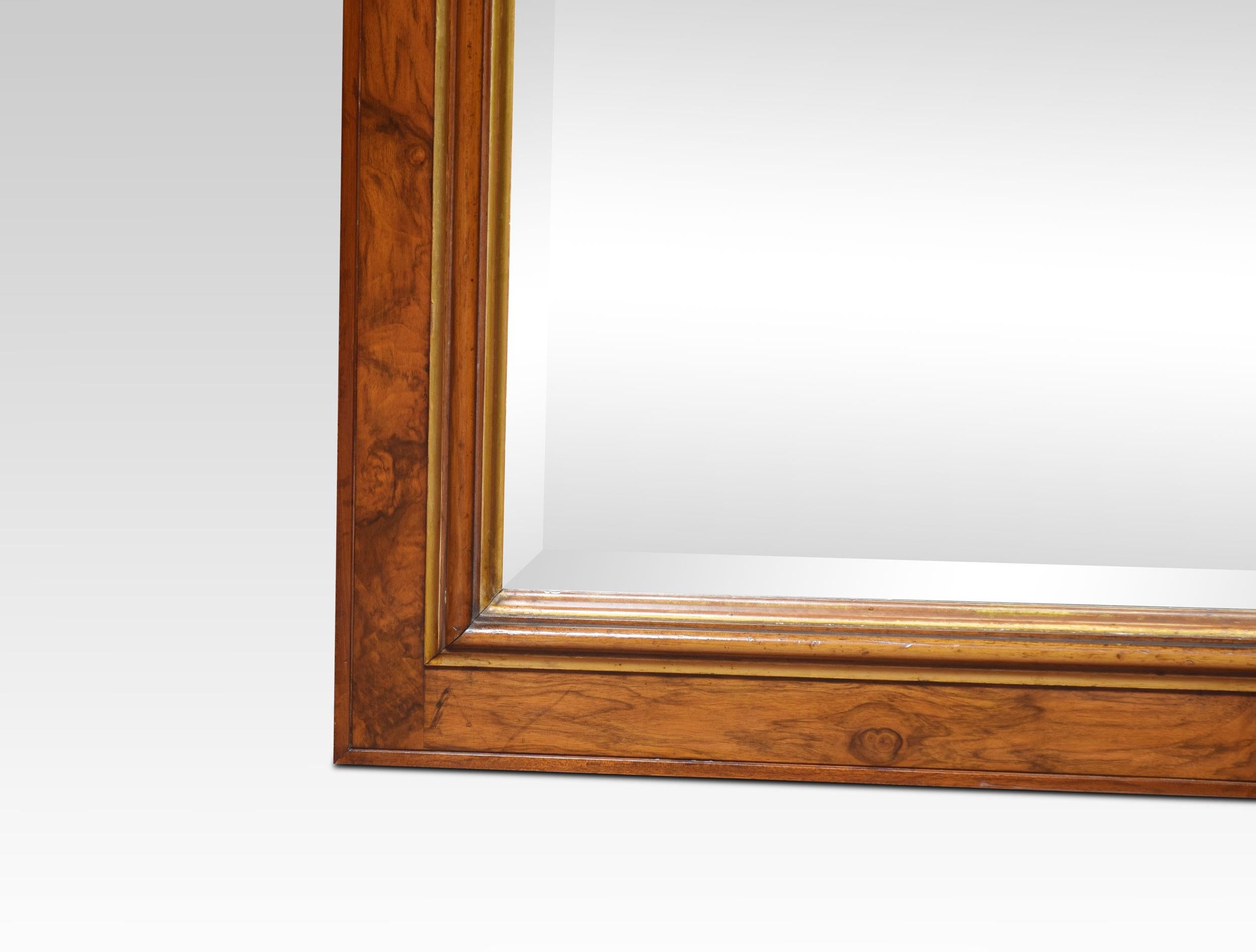 19th century walnut wall mirror the large rectangular bevel mirror encased in walnut frame. The mirror can be either landscape or portrait.
Dimensions
Height 72 Inches
Width 38.5 Inches
Depth 2 Inches.